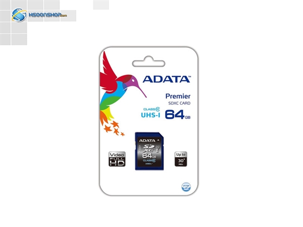 کارت حافظه ای دیتا مدل Adata SDXC UHS-I Class 10 64GB