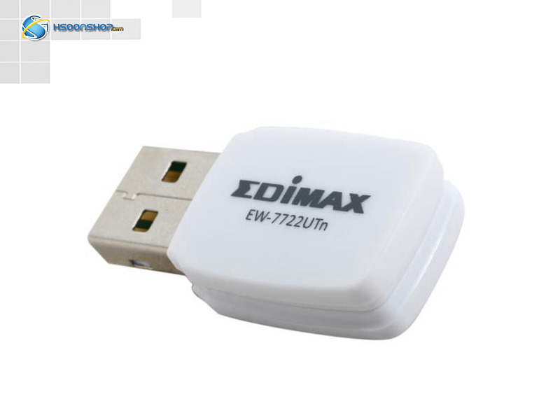 کارت شبکه بی‌سیم و کوچک ادیمکس مدل Edimax EW-7722UTn 300Mbps Wireless 802.11bgn Mini-Size USB Adapter