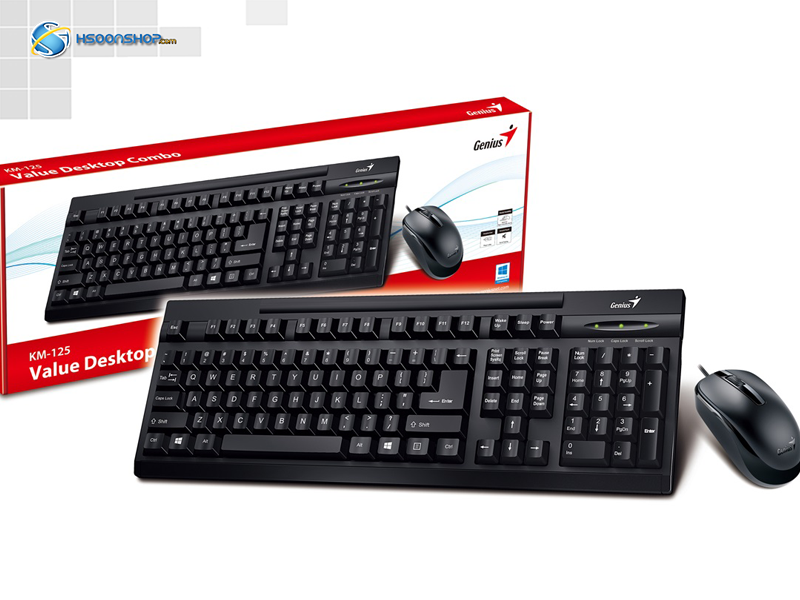 کیبرد جنیوس  به همراه ماوس مدل Genius KM-125 Keyboard With Mouse