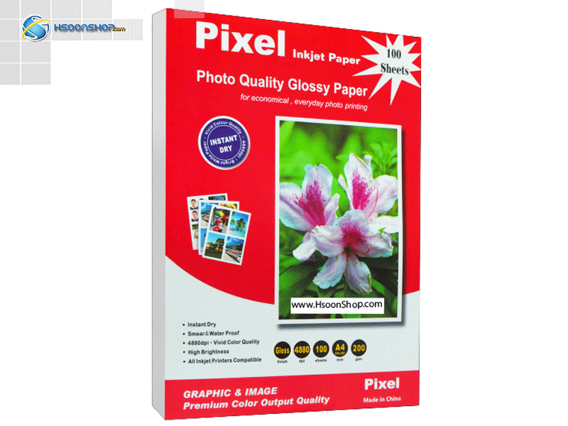 کاغذ گلاسه پیکسل 200 گرم مدل Pixel A4 