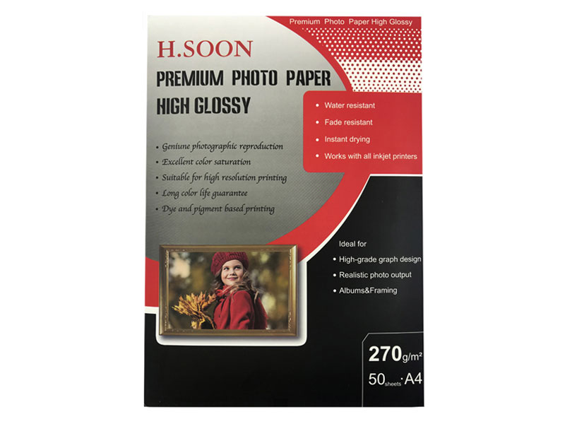  کاغذ فتوگلاسه اچ.سون مدل PERMIUM HIGH GLOSSY سایز A4 بسته 50عددی 