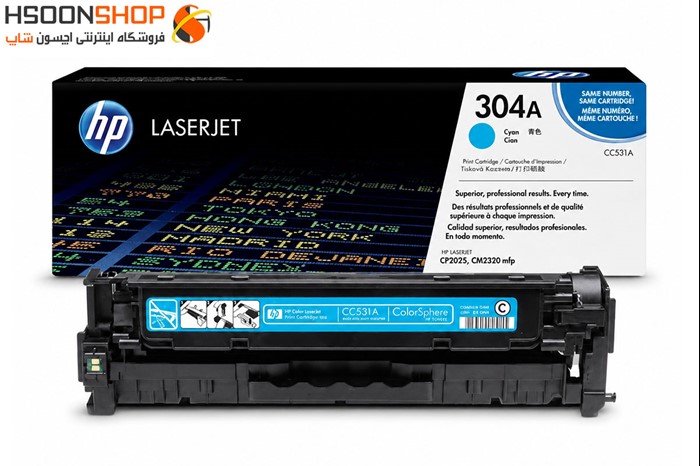 کارتریج اچ پی رنگ آبی مدل HP 304A Cyan