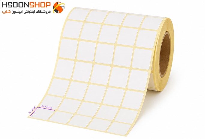 برچسب رول لیبل پرینتر کاغذی 20×20 میلیمتر