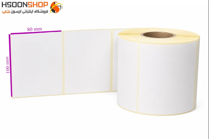 برچسب تک ردیف پرینتر لیبل زن سایز100×80 میلیمتر	