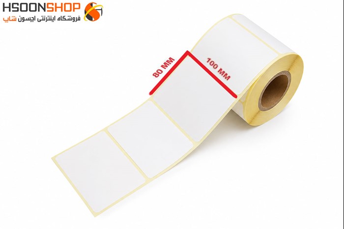 برچسب رول لیبل پرینتر صدفی 80×100 میلیمتر