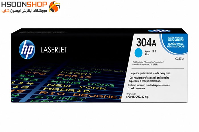 کارتریج اچ پی رنگ آبی مدل HP 304A Cyan