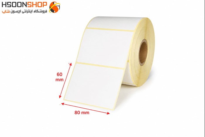 برچسب تک ردیف پرینتر لیبل زن سایز80×60 میلیمتر	