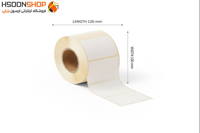 برچسب تک ردیف پرینتر لیبل زن سایز100×120 میلیمتر	