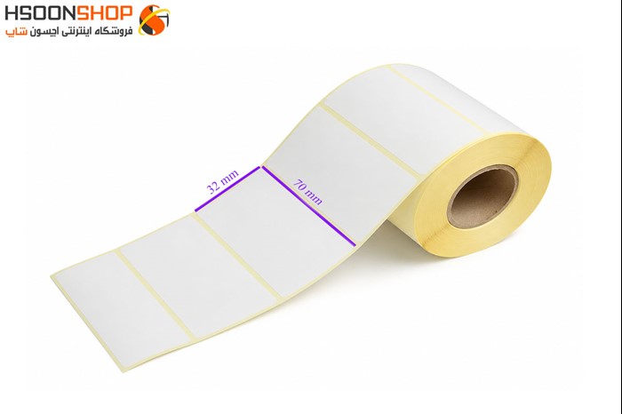 برچسب رول لیبل پرینتر صدفی 70×32 میلیمتر