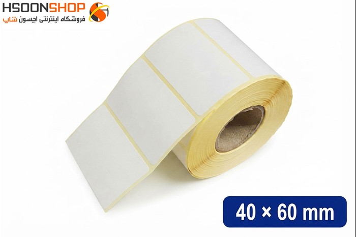 برچسب تک ردیفه پرینتر لیبل زن سایز60×40 میلیمتر	