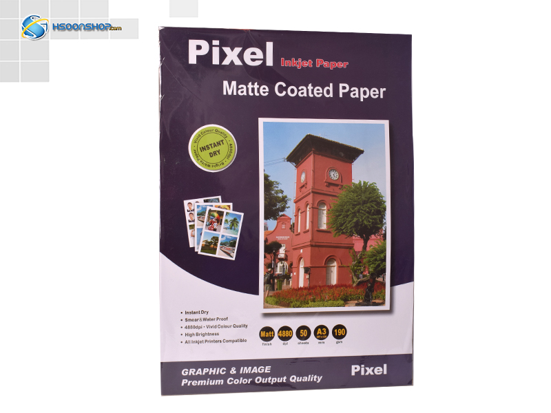کاغذ کوتد پیکسل 190 گرم  A3  مدل  pixel photo